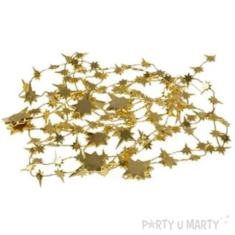 lancuch choinkowy gwiazdki zloty arpex