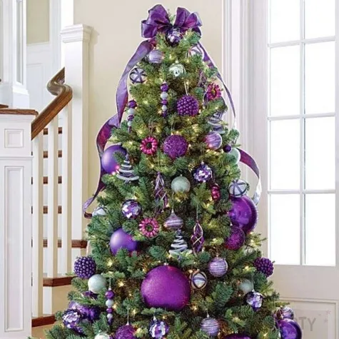 lancuch choinkowy korale fioletowe arpex 8 mm 2 7 m