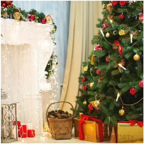 lancuch choinkowy korale long zlote arpex 6 mm 6 m