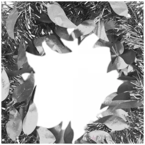 lancuch choinkowy mat z listkami srebrny arpex 6 cm 2 m