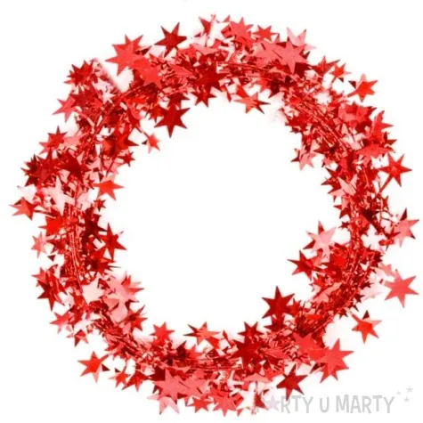 lancuch girlanda czerwone gwiazdki partypal 500 cm