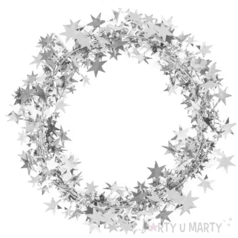 lancuch girlanda srebrne gwiazdki partypal 500 cm