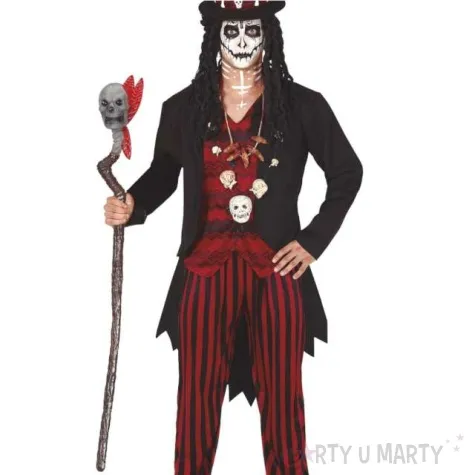 laska czaszka z piorami guirca 100 cm