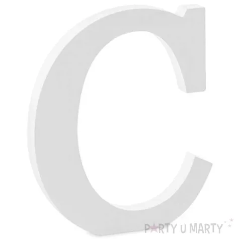 litera drewniana c biala partydeco