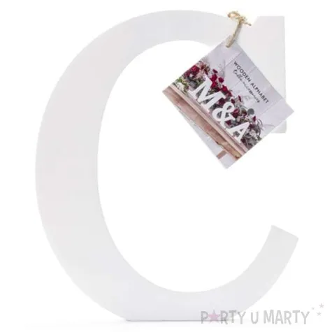 litera drewniana c biala partydeco