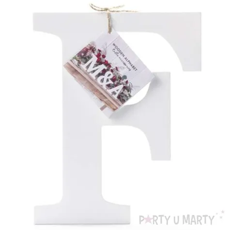 litera drewniana f biala partydeco