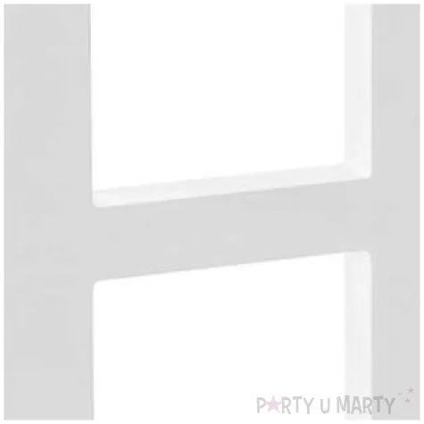 litera drewniana h biala partydeco