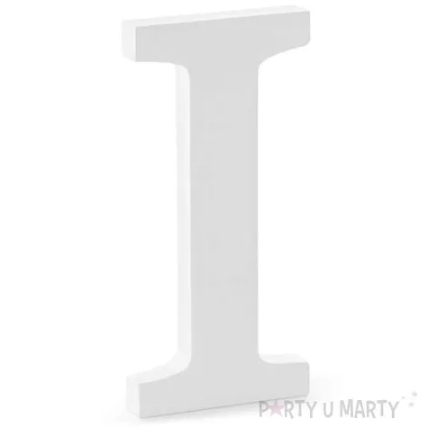 litera drewniana i biala partydeco