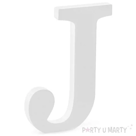 litera drewniana j biala partydeco