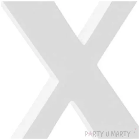 litera drewniana x biala partydeco