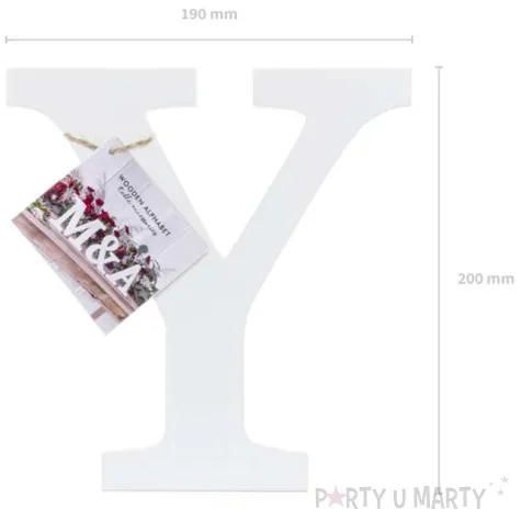 litera drewniana y biala partydeco