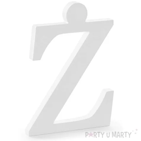 litera drewniana z biala partydeco