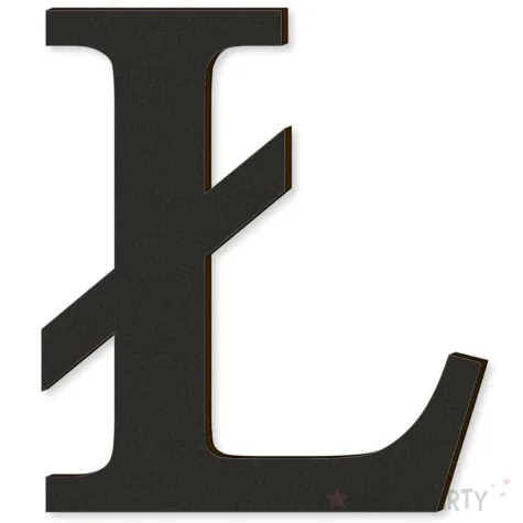 litera laminowana times l czarny 174x200 mm