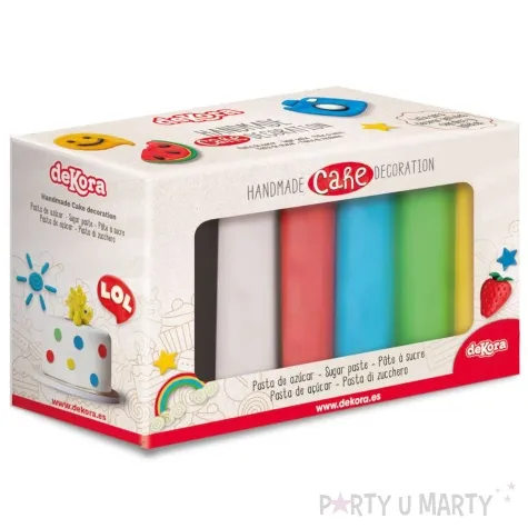 lukier plastyczny masa cukrowa 6 kolorow dekora 600 g