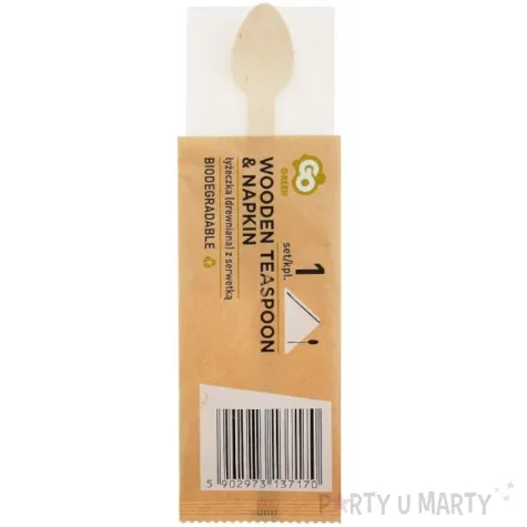 lyzeczka drewniana eko z serwetka godan