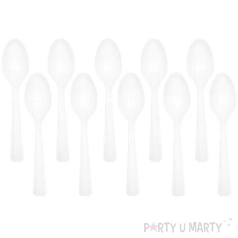 lyzki plastikowe amscan biale 15 cm 10 szt