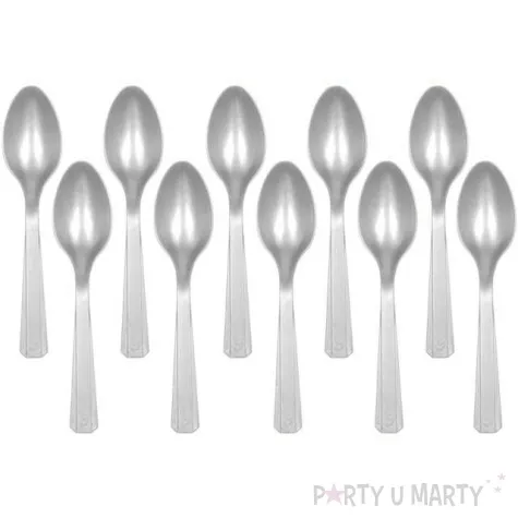 lyzki plastikowe amscan srebrne 15 cm 10 szt