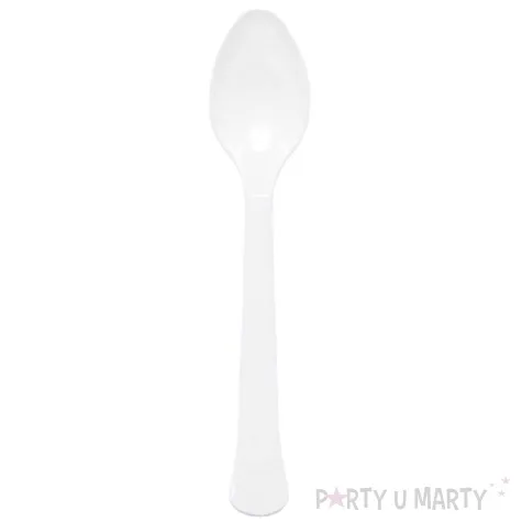 lyzki plastikowe coconut bialy amscan 16 8 cm 24 szt