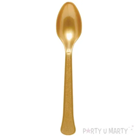 lyzki plastikowe creme brulee zloty amscan 16 8 cm 24 szt