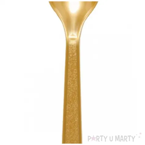 lyzki plastikowe creme brulee zloty amscan 16 8 cm 24 szt