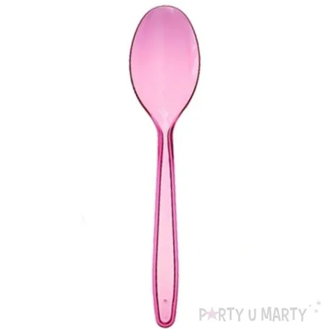 lyzki plastikowe fuksja transparentne 18 cm 6 szt