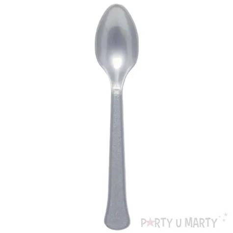 lyzki plastikowe graphite srebrny amscan 16 8 cm 24 szt