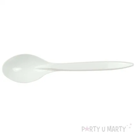 lyzki plastikowe wielorazowe arpex bialy 18 cm 8 szt