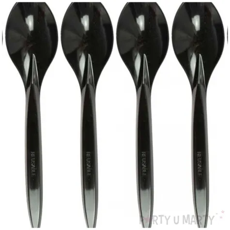 lyzki plastikowe wielorazowe arpex czarny 18 cm 8 szt