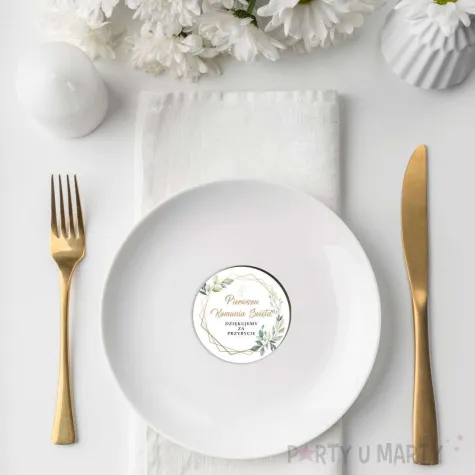 magnes komunia swieta mietowa geometria upominek dla gosci pamiatka 7 6 cm