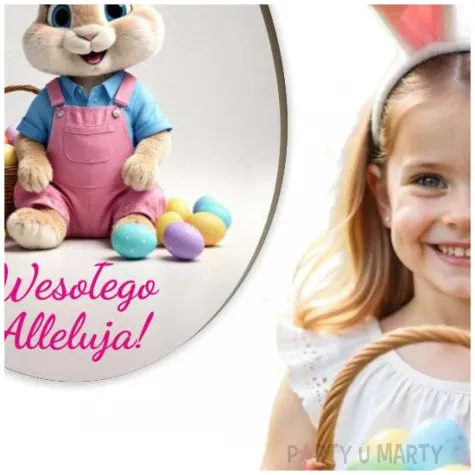 magnes pani krolik i pisanki wesolego alleluja prezent na wielkanoc 12 5 cm