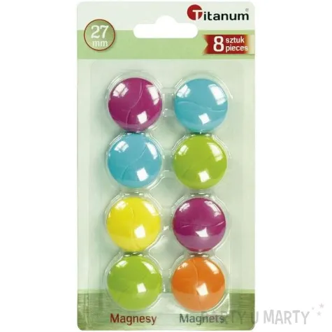 magnesy classic pastel mix titanum 28 mm 8 szt