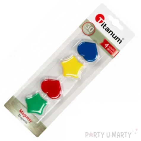 magnesy gwiazdy i serca kolor mix titanum 30 mm 4 szt