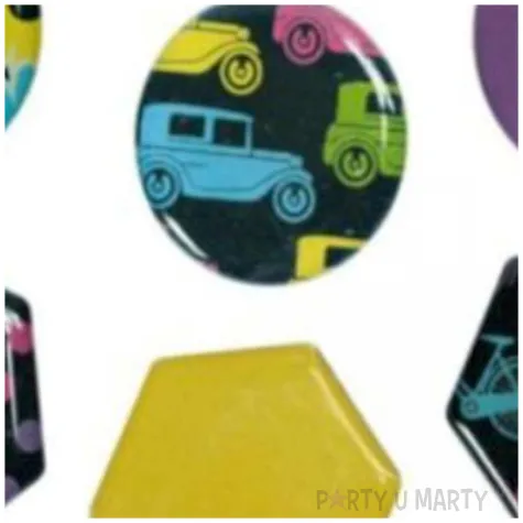 magnesy okragle i szesciokatne kolorowe rysunki kolor mix titanum 26 mm 6 szt