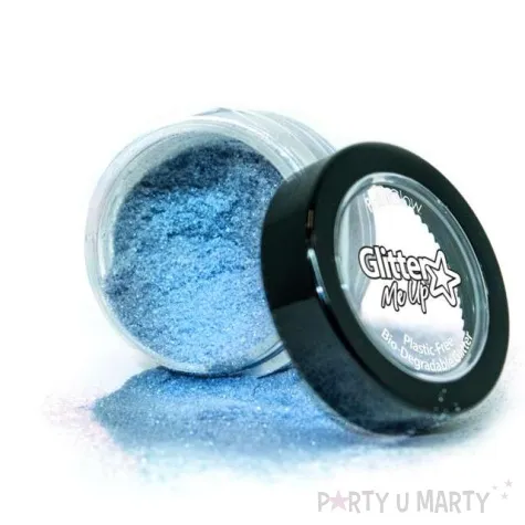 make up party brokat bio drobny niebieski paint glow