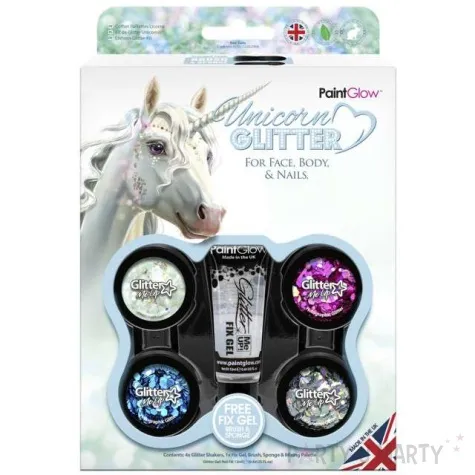 make up party brokat unicorn chunky mix paintglow zestaw