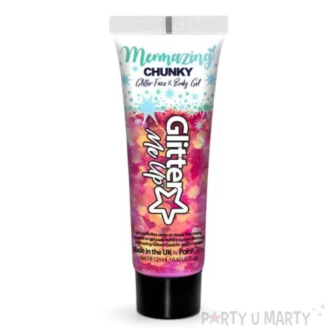 make up party brokat w zelu opalizujacy czerwony paint glow 12 ml