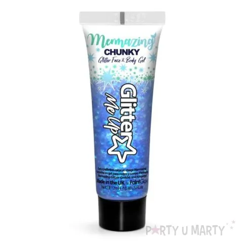 make up party brokat w zelu opalizujacy niebieski paint glow 12 ml