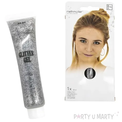 make up party brokat w zelu srebrny amscan 28 ml