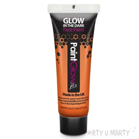 make up party farba do makijazu swiecaca pro pomaranczowa paint glow 12 ml