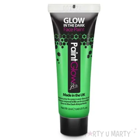 make up party farba do makijazu swiecaca pro zielona paint glow 12 ml