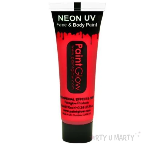 make up party farba do makijazu uv czerwony neon paintglow 13 ml