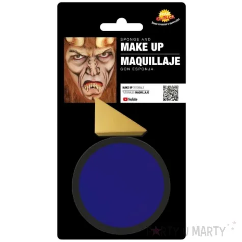 make up party farba do makijazu z gabeczka niebieska guirca