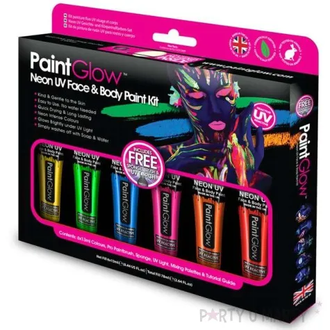 make up party farba neon mix paintglow zestaw