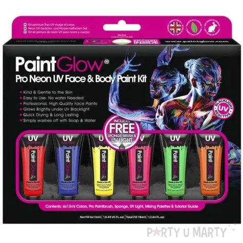 make up party farba neon mix paintglow zestaw