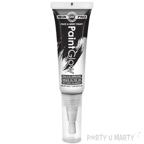 make up party farba z pedzelkiem biala paintglow 12 ml