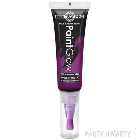 make up party farba z pedzelkiem fioletowa paintglow 12 ml