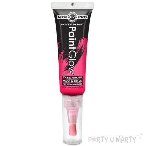 make up party farba z pedzelkiem rozowa paintglow 12 ml