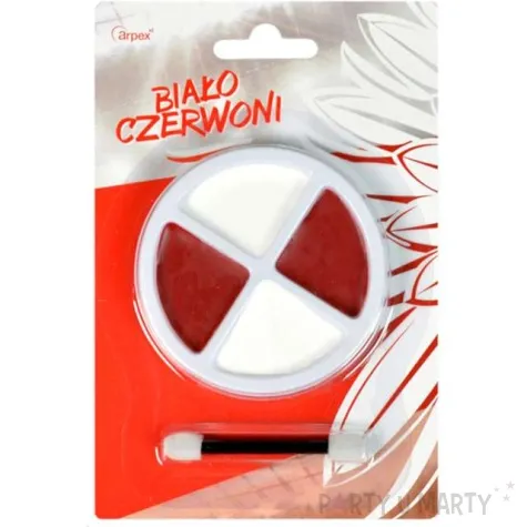 make up party farbki do twarzy kibic bialo czerwone arpex 4 czesci