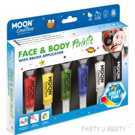 make up party farbki do twarzy z aplikatorem mix smiffys 6 szt