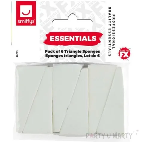 make up party gabki do makijazu trojkatne smiffys 6 szt